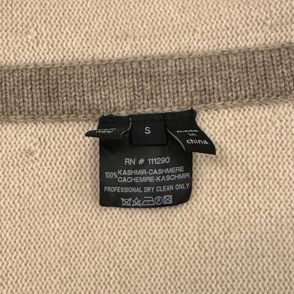 Derek Lam Cashmere Color-Block Button-Up Cardigan Sweater (Beige/Taupe) - Picture 15 of 15